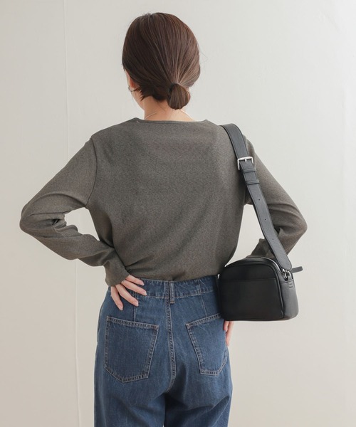 URBAN RESEARCH DOORS（アーバンリサーチドアーズ）の「ドライタッチテレコロングTシャツ（Tシャツ/カットソー・レディース・アイボリー/グレー系その他・MEDIUM）」の14枚目の写真