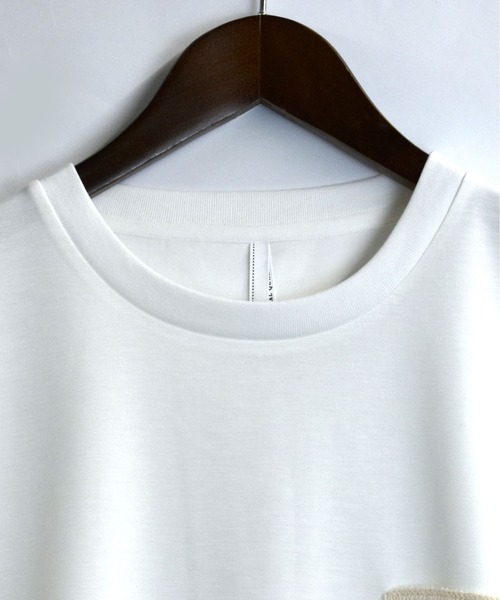 Starting Over(スターティングオーバー)の「crochet pocket double knit T-shirt/接触冷感 クロシェ編み ポケット ダンボールニット クルーネック半袖Tシャツ(Tシャツ/カットソー・メンズ・ブラック/ベージュ/ホワイト・M/L/XL)」の5枚目の写真