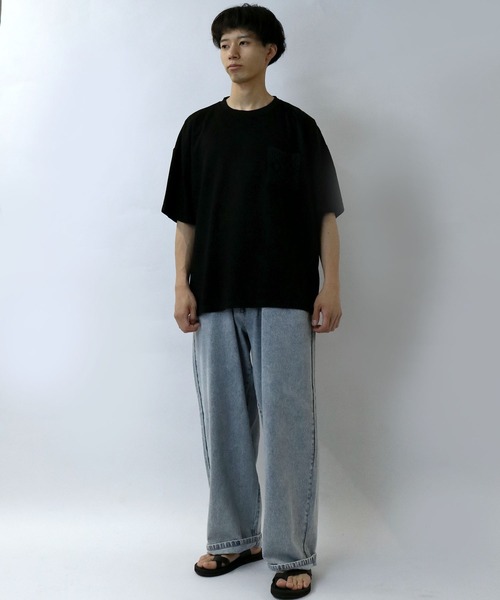 Starting Over(スターティングオーバー)の「crochet pocket double knit T-shirt/接触冷感 クロシェ編み ポケット ダンボールニット クルーネック半袖Tシャツ(Tシャツ/カットソー・メンズ・ブラック/ベージュ/ホワイト・M/L/XL)」の17枚目の写真