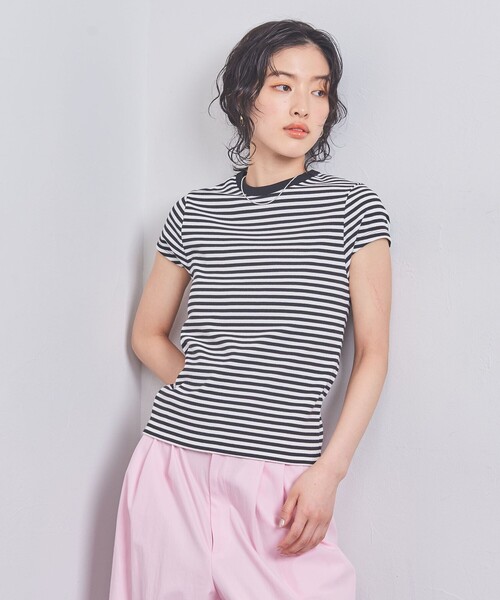 UNITED ARROWS(ユナイテッドアローズ)の「コットン フライス フレンチスリーブ Tシャツ(Tシャツ/カットソー・レディース・ブラック/ホワイト/ダークブラウン/その他1・FREE)」の4枚目の写真