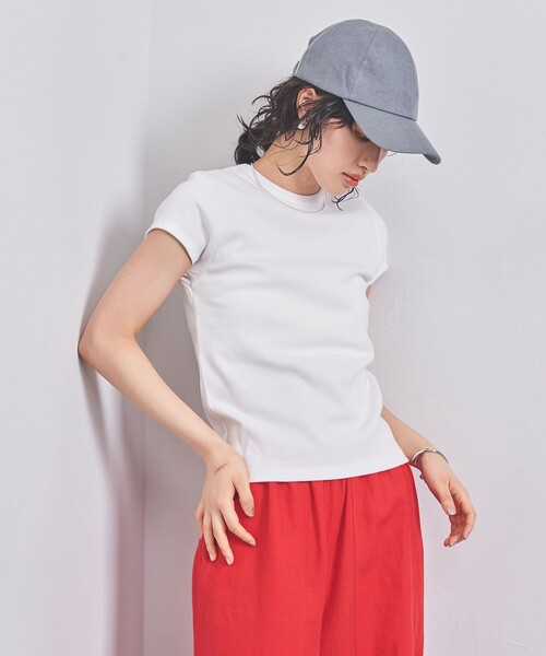 UNITED ARROWS(ユナイテッドアローズ)の「コットン フライス フレンチスリーブ Tシャツ(Tシャツ/カットソー・レディース・ブラック/ホワイト/ダークブラウン/その他1・FREE)」の2枚目の写真