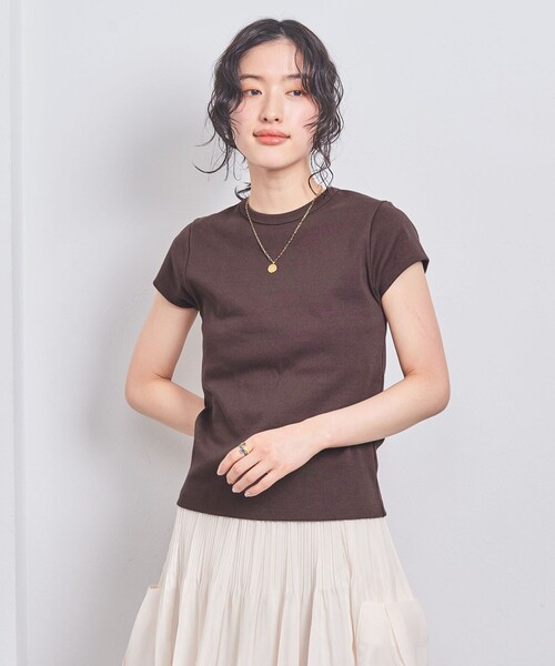 UNITED ARROWS(ユナイテッドアローズ)の「コットン フライス フレンチスリーブ Tシャツ(Tシャツ/カットソー・レディース・ブラック/ホワイト/ダークブラウン/その他1・FREE)」の19枚目の写真