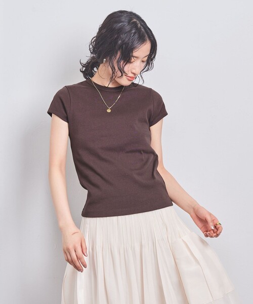 UNITED ARROWS(ユナイテッドアローズ)の「コットン フライス フレンチスリーブ Tシャツ(Tシャツ/カットソー・レディース・ブラック/ホワイト/ダークブラウン/その他1・FREE)」の18枚目の写真