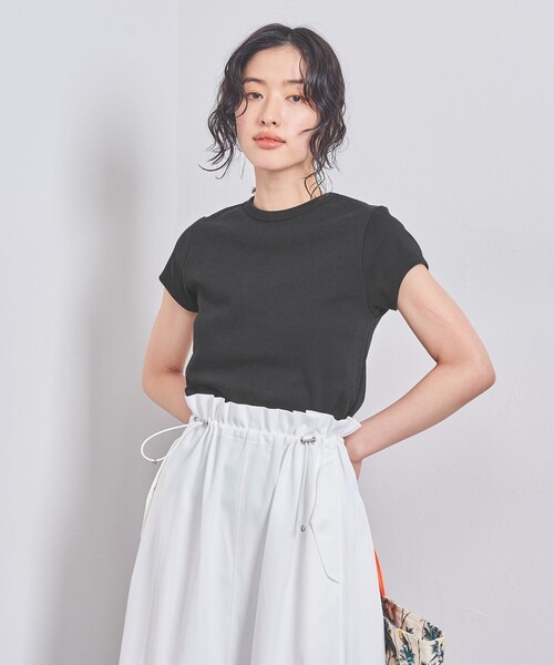 UNITED ARROWS(ユナイテッドアローズ)の「コットン フライス フレンチスリーブ Tシャツ(Tシャツ/カットソー・レディース・ブラック/ホワイト/ダークブラウン/その他1・FREE)」の14枚目の写真