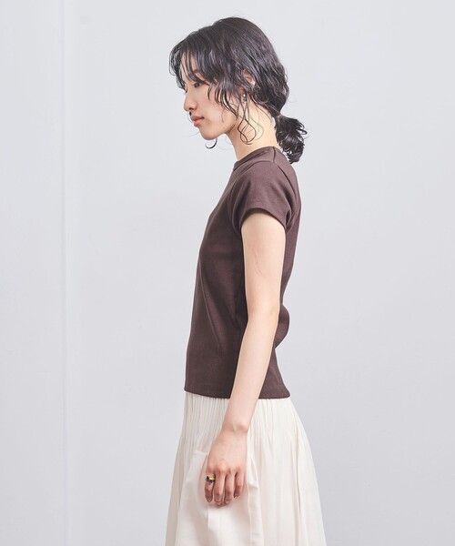 UNITED ARROWS(ユナイテッドアローズ)の「コットン フライス フレンチスリーブ Tシャツ(Tシャツ/カットソー・レディース・ブラック/ホワイト/ダークブラウン/その他1・FREE)」の8枚目の写真