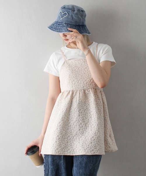 SpRay（スプレイ）の「デニムハート刺繍バケットハット（ハット・レディース・ブラック/ブルー・FREE）」の4枚目の写真