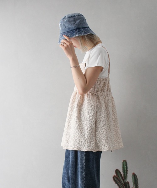 SpRay（スプレイ）の「デニムハート刺繍バケットハット（ハット・レディース・ブラック/ブルー・FREE）」の5枚目の写真