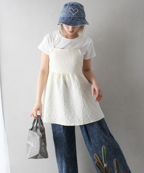 SpRay（スプレイ）の「デニムハート刺繍バケットハット（ハット・レディース・ブラック/ブルー・FREE）」の7枚目の写真