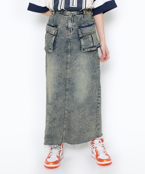 PUNYUS(プニュズ)の「デザインデニムカーゴロングスカート(デニムスカート・レディース・ライトインディゴブルー/ライトブルー/ブラック系その他・1/2/3/4)」の19枚目の写真