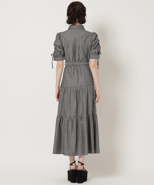 REDYAZEL(レディアゼル)の「ストライプティアードシャツワンピース(ワンピース・レディース・ブルー/ベージュ/ネイビー・SMALL/MEDIUM)」の13枚目の写真