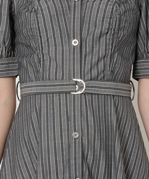 REDYAZEL(レディアゼル)の「ストライプティアードシャツワンピース(ワンピース・レディース・ブルー/ベージュ/ネイビー・SMALL/MEDIUM)」の16枚目の写真