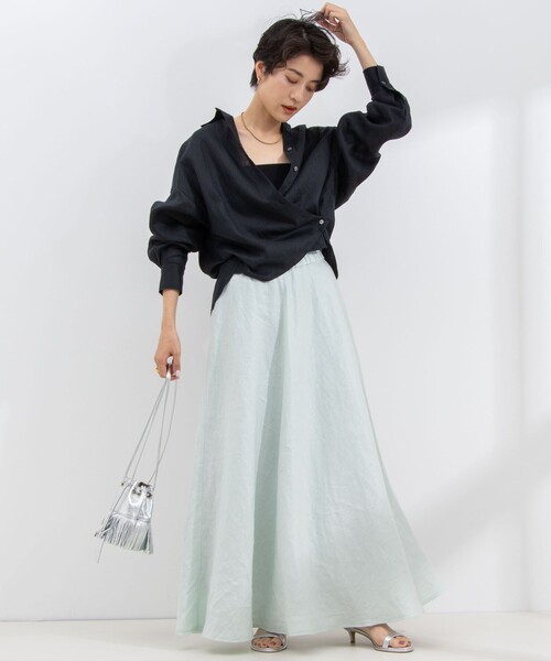 NOLLEY’S(ノーリーズ)の「MY STANDARD リネン2WAY shortシャツ(シャツ/ブラウス・レディース・ブラック/ホワイト/ネイビー/ベージュ/オフホワイト・FREE)」の17枚目の写真