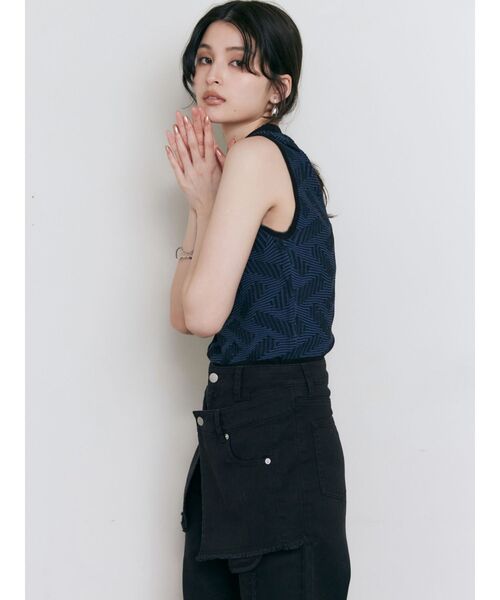 MURUA（ムルーア）の「【SET UP対応】ランダムパターンニットタンク（ニット/セーター・レディース・ブラック/グリーン/ネイビー/グレー・FREE）」の22枚目の写真