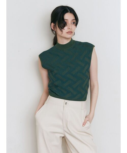 MURUA（ムルーア）の「【SET UP対応】ランダムパターンニットタンク（ニット/セーター・レディース・ブラック/グリーン/ネイビー/グレー・FREE）」の17枚目の写真