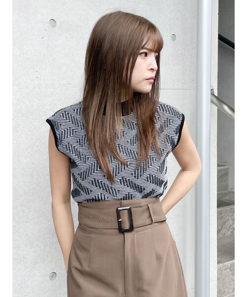 MURUA（ムルーア）の「【SET UP対応】ランダムパターンニットタンク（ニット/セーター・レディース・ブラック/グリーン/ネイビー/グレー・FREE）」の11枚目の写真