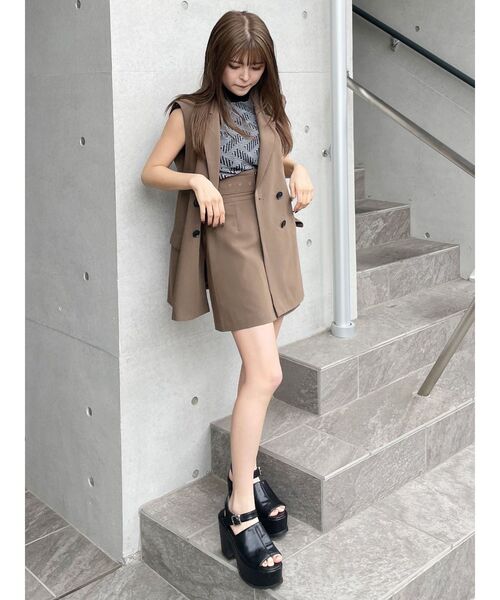 MURUA（ムルーア）の「【SET UP対応】ランダムパターンニットタンク（ニット/セーター・レディース・ブラック/グリーン/ネイビー/グレー・FREE）」の9枚目の写真