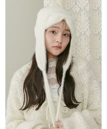 merry jenny | ribbonイヤーフラップニットキャップ(ニットキャップ/ビーニー)