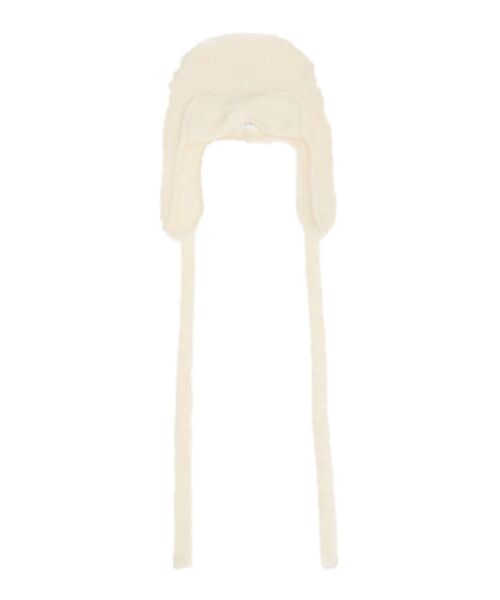 merry jenny(メリージェニー)の「ribbonイヤーフラップニットキャップ(ニットキャップ/ビーニー・レディース・アイボリー/グレー/ブラック・FREE)」の3枚目の写真