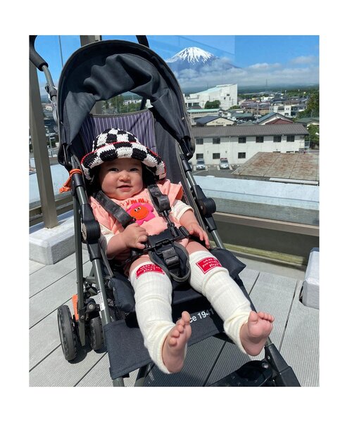 BREEZE（ブリーズ）の「【Bpop】サマーベビーニット帽（ニットキャップ/ビーニー・キッズ・チェック/レインボー/ブルー・48/46）」の7枚目の写真