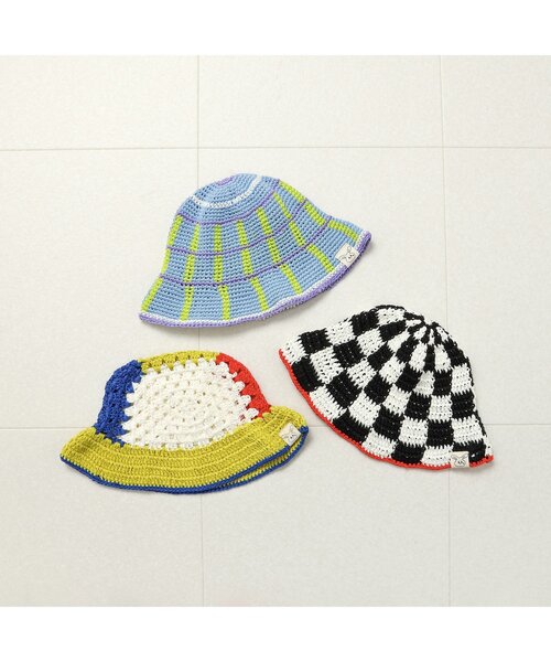 BREEZE（ブリーズ）の「【Bpop】サマーベビーニット帽（ニットキャップ/ビーニー・キッズ・チェック/レインボー/ブルー・48/46）」の9枚目の写真