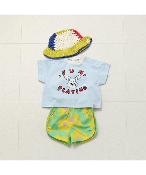 BREEZE（ブリーズ）の「【Bpop】サマーベビーニット帽（ニットキャップ/ビーニー・キッズ・チェック/レインボー/ブルー・48/46）」の11枚目の写真