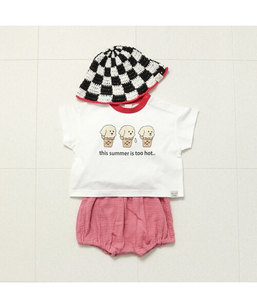 BREEZE（ブリーズ）の「【Bpop】サマーベビーニット帽（ニットキャップ/ビーニー・キッズ・チェック/レインボー/ブルー・48/46）」の12枚目の写真