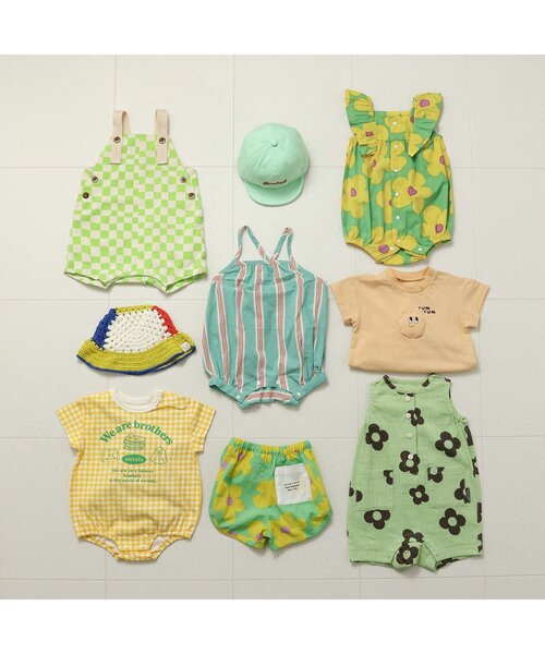 BREEZE（ブリーズ）の「【Bpop】サマーベビーニット帽（ニットキャップ/ビーニー・キッズ・チェック/レインボー/ブルー・48/46）」の14枚目の写真