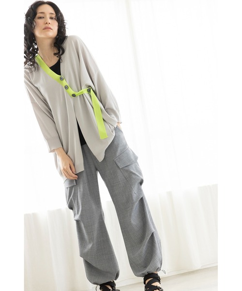 OSMOSIS（オズモーシス）の「カシュクールニットカーディガン（カーディガン/ボレロ・レディース・ライトグリーン/ライトグレー/ブラック・ONE SIZE）」の11枚目の写真