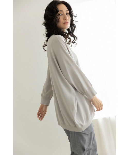 OSMOSIS（オズモーシス）の「カシュクールニットカーディガン（カーディガン/ボレロ・レディース・ライトグリーン/ライトグレー/ブラック・ONE SIZE）」の4枚目の写真