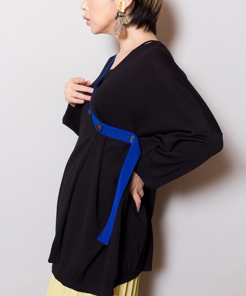 OSMOSIS（オズモーシス）の「カシュクールニットカーディガン（カーディガン/ボレロ・レディース・ライトグリーン/ライトグレー/ブラック・ONE SIZE）」の19枚目の写真