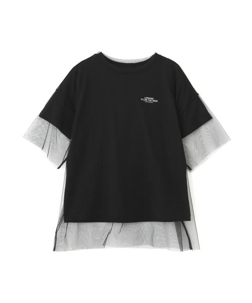 FREE'S MART（フリーズマート）の「■チュール×ロゴTシャツ（Tシャツ/カットソー・レディース・ホワイト/ブラック/グレー・FREE）」の4枚目の写真