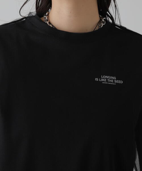 FREE'S MART（フリーズマート）の「■チュール×ロゴTシャツ（Tシャツ/カットソー・レディース・ホワイト/ブラック/グレー・FREE）」の12枚目の写真