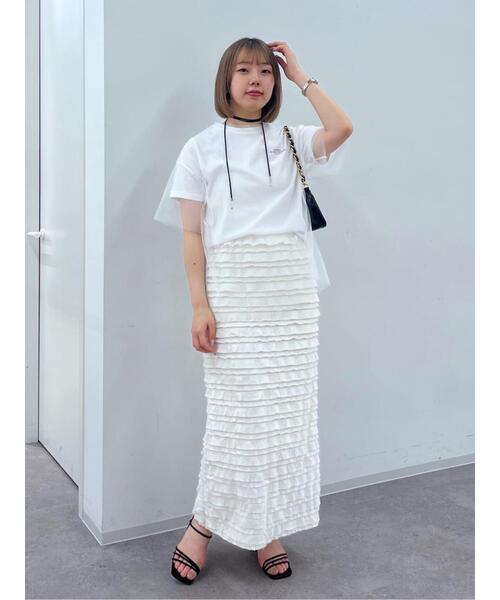 FREE'S MART（フリーズマート）の「■チュール×ロゴTシャツ（Tシャツ/カットソー・レディース・ホワイト/ブラック/グレー・FREE）」の17枚目の写真