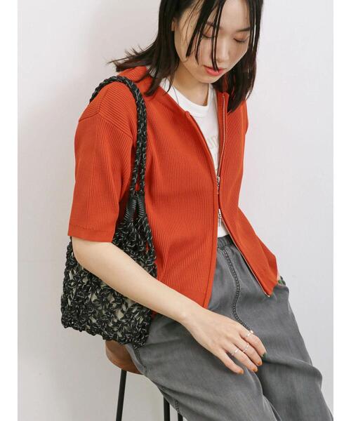 Samansa Mos2 blue（サマンサモスモスブルー）の「◎ダブルジップニットカーディガン（カーディガン/ボレロ・レディース・オレンジ/キナリ/ミント/ブラック・F）」の20枚目の写真