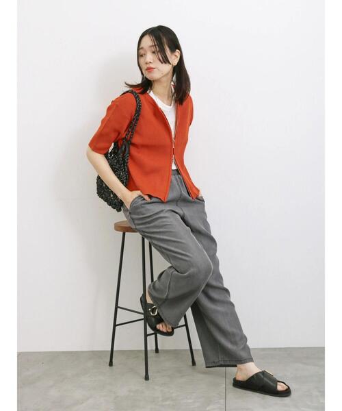 Samansa Mos2 blue（サマンサモスモスブルー）の「◎ダブルジップニットカーディガン（カーディガン/ボレロ・レディース・オレンジ/キナリ/ミント/ブラック・F）」の21枚目の写真