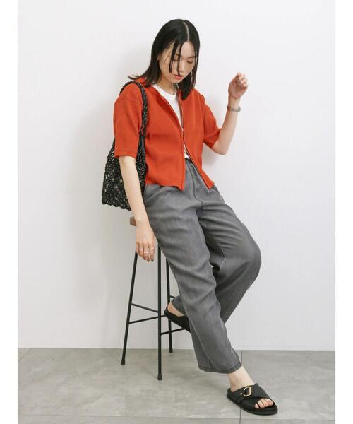 Samansa Mos2 blue（サマンサモスモスブルー）の「◎ダブルジップニットカーディガン（カーディガン/ボレロ・レディース・オレンジ/キナリ/ミント/ブラック・F）」の6枚目の写真