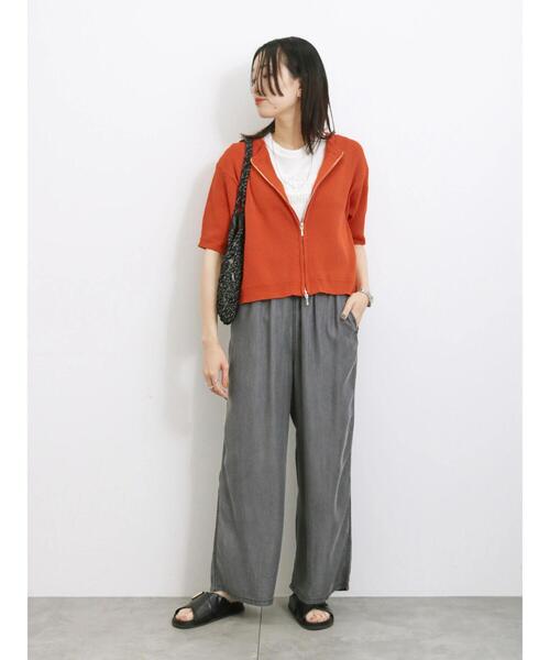 Samansa Mos2 blue（サマンサモスモスブルー）の「◎ダブルジップニットカーディガン（カーディガン/ボレロ・レディース・オレンジ/キナリ/ミント/ブラック・F）」の8枚目の写真