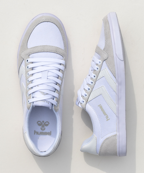 hummel（ヒュンメル）の「hummel/ヒュンメル SLIMMER STADIL CANVAS LOW/スリマー スタディール キャンバス ロー HM63112K（スニーカー・メンズ・トリコロール/ブラック×ホワイト/グレー/ネイビー/ブラック/ホワイト・22.5cm/26.5cm/25.0cm/27.0cm/28.0cm/25.5cm/24.0cm/23.0cm/29.5cm）」の2枚目の写真