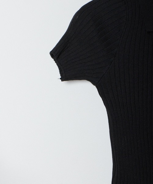 Chick(チック)の「KNIT POLO / ニットポロ(ポロシャツ・レディース・グレー/ブラック/ホワイト/ピンク/オレンジ/ブルー・FREE)」の13枚目の写真