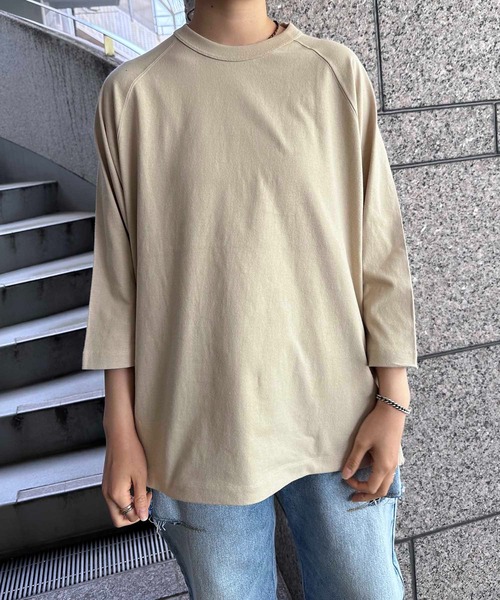 CROSS & STITCH(クロスステッチ)の「CROSS & STITCH / オープンエンド リラックスフィット ラグランTシャツ / OE1250(Tシャツ/カットソー・レディース・ブラック/ネイビー/ベージュ/ホワイト・X-LARGE/MEDIUM/LARGE)」の12枚目の写真