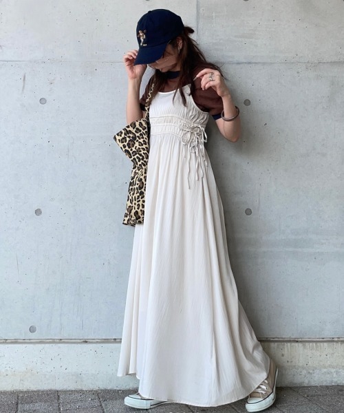 LOSUCA（ロスカ）の「レイヤードキャミワンピース（ワンピース・レディース・マスタード/アイボリー/オレンジ・FREE）」の2枚目の写真