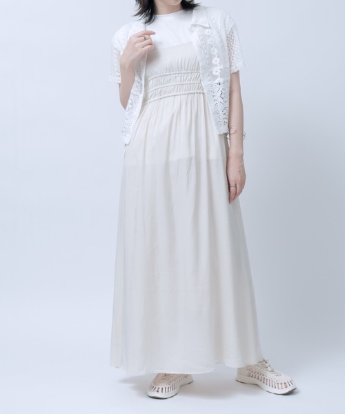 LOSUCA（ロスカ）の「レイヤードキャミワンピース（ワンピース・レディース・マスタード/アイボリー/オレンジ・FREE）」の8枚目の写真