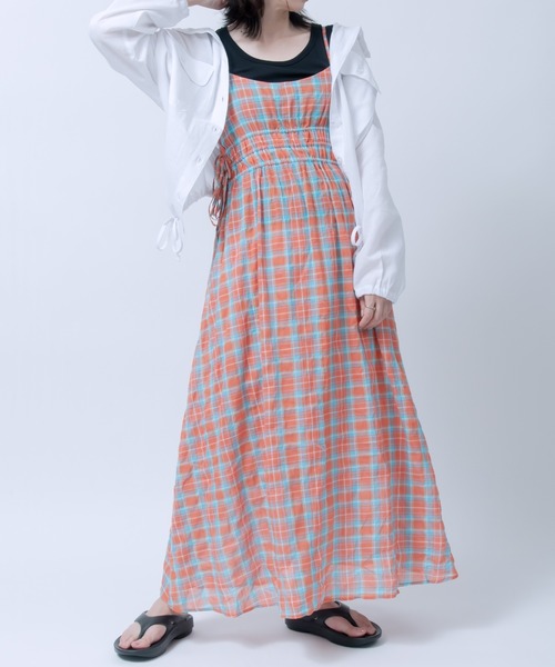 LOSUCA（ロスカ）の「レイヤードキャミワンピース（ワンピース・レディース・マスタード/アイボリー/オレンジ・FREE）」の5枚目の写真