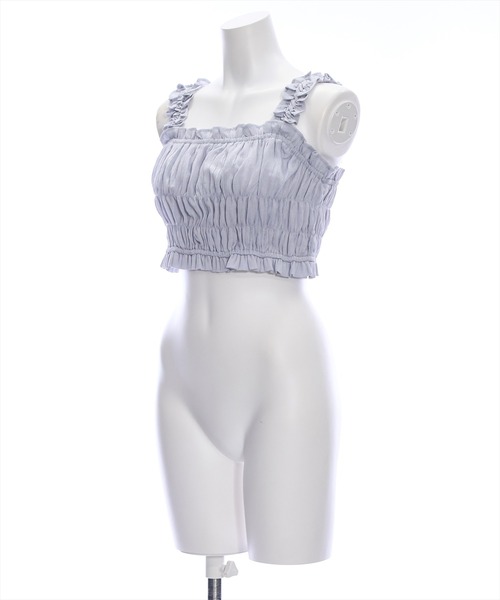 clear（クリア）の「フリルギャザーノースリーブビスチェ[フェミニン ヘルシー]≪再入荷≫（ベスト・レディース・イエロー/ミント/グレー・F）」の4枚目の写真