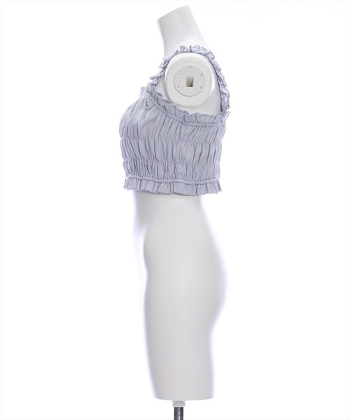 clear（クリア）の「フリルギャザーノースリーブビスチェ[フェミニン ヘルシー]≪再入荷≫（ベスト・レディース・イエロー/ミント/グレー・F）」の5枚目の写真