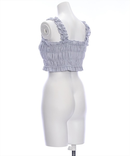 clear（クリア）の「フリルギャザーノースリーブビスチェ[フェミニン ヘルシー]≪再入荷≫（ベスト・レディース・イエロー/ミント/グレー・F）」の6枚目の写真