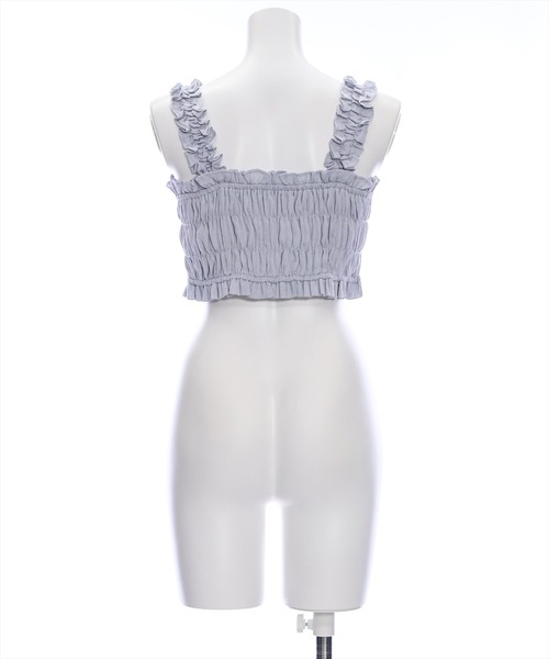 clear（クリア）の「フリルギャザーノースリーブビスチェ[フェミニン ヘルシー]≪再入荷≫（ベスト・レディース・イエロー/ミント/グレー・F）」の7枚目の写真