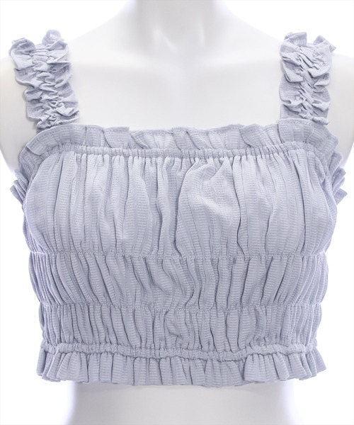 clear（クリア）の「フリルギャザーノースリーブビスチェ[フェミニン ヘルシー]≪再入荷≫（ベスト・レディース・イエロー/ミント/グレー・F）」の8枚目の写真