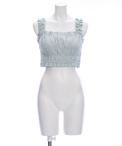 clear（クリア）の「フリルギャザーノースリーブビスチェ[フェミニン ヘルシー]≪再入荷≫（ベスト・レディース・イエロー/ミント/グレー・F）」の11枚目の写真