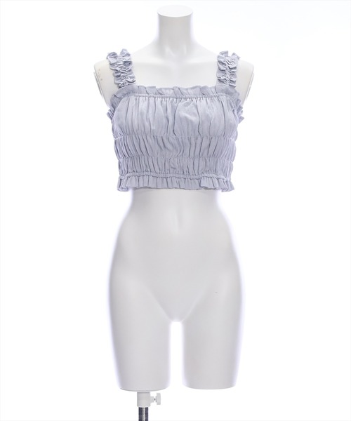 clear（クリア）の「フリルギャザーノースリーブビスチェ[フェミニン ヘルシー]≪再入荷≫（ベスト・レディース・イエロー/ミント/グレー・F）」の12枚目の写真